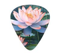 Guitar plectrums 12-pack Comfortable in the hand with smooth edges Three thicknesses to match Lotus Flower and Dragonfly Picture
