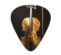 Guitar plectrums 12-pack Comfortable in the hand with smooth edges Three thicknesses to match Luxurious Gold tones,Butterfly and cello Picture