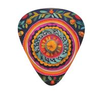 Guitar plectrums 12-pack Comfortable in the hand with smooth edges Three thicknesses to match Mexican Folk Art Boho Picture