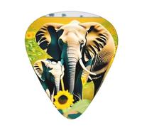 Guitar plectrums 12-pack Comfortable in the hand with smooth edges Three thicknesses to match mother and baby elephant sunflowers Picture
