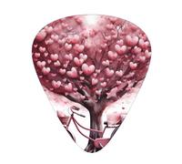 Guitar plectrums 12-pack Comfortable in the hand with smooth edges Three thicknesses to match Mother's Day Valentine's Day Romantic Heart Tree and Bike Picture