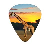 Guitar plectrums 12-pack Comfortable in the hand with smooth edges Three thicknesses to match Natural sunset giraffe Picture