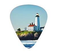 Guitar plectrums 12-pack Comfortable in the hand with smooth edges Three thicknesses to match Old Lighthouse Picture
