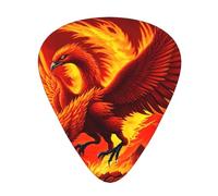 Guitar plectrums 12-pack Comfortable in the hand with smooth edges Three thicknesses to match Orange Red Phoenix Picture