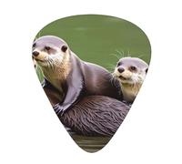 Guitar plectrums 12-pack Comfortable in the hand with smooth edges Three thicknesses to match Otters in Love Picture