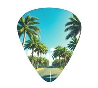 Guitar plectrums 12-pack Comfortable in the hand with smooth edges Three thicknesses to match Palm Trees Picture