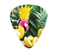 Guitar plectrums 12-pack Comfortable in the hand with smooth edges Three thicknesses to match Pineapple Banana Flamingo Picture