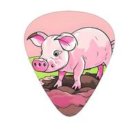 Guitar plectrums 12-pack Comfortable in the hand with smooth edges Three thicknesses to match Pink piglet Picture