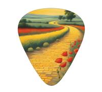 Guitar plectrums 12-pack Comfortable in the hand with smooth edges Three thicknesses to match Poppies Field Yellow Brick Road Picture