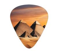 Guitar plectrums 12-pack Comfortable in the hand with smooth edges Three thicknesses to match Pyramids of Egypt Picture