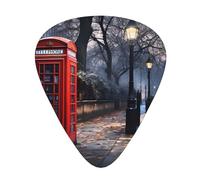Guitar plectrums 12-pack Comfortable in the hand with smooth edges Three thicknesses to match Red Phone Booth London Street Prints