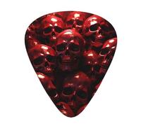 Guitar plectrums 12-pack Comfortable in the hand with smooth edges Three thicknesses to match Red Skulls Prints