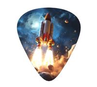 Guitar plectrums 12-pack Comfortable in the hand with smooth edges Three thicknesses to match Rocket in Space Prints