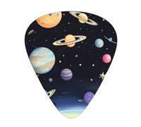 Guitar plectrums 12-pack Comfortable in the hand with smooth edges Three thicknesses to match Saturn Jupiter Earth Picture