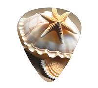 Guitar plectrums 12-pack Comfortable in the hand with smooth edges Three thicknesses to match Sea Conch Shell Starfish Turtle Prints