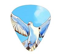Guitar plectrums 12-pack Comfortable in the hand with smooth edges Three thicknesses to match Seagulls in flight Picture