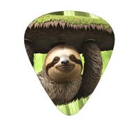 Guitar plectrums 12-pack Comfortable in the hand with smooth edges Three thicknesses to match Sloth With Mushrooms Prints