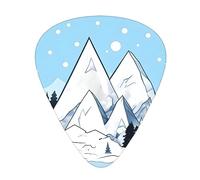 Guitar plectrums 12-pack Comfortable in the hand with smooth edges Three thicknesses to match Snow-capped mountains Picture