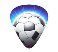 Guitar plectrums 12-pack Comfortable in the hand with smooth edges Three thicknesses to match soccer ball background Prints