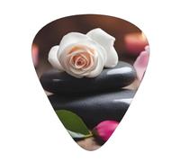 Guitar plectrums 12-pack Comfortable in the hand with smooth edges Three thicknesses to match Spa Stone And Rose Flowers Picture