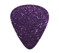 Guitar plectrums 12-pack Comfortable in the hand with smooth edges Three thicknesses to match Sparkling Purple Glitter Prints