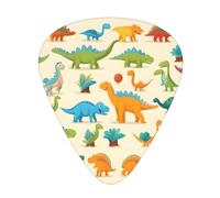 Guitar plectrums 12-pack Comfortable in the hand with smooth edges Three thicknesses to match Stylish Learning Alphabets with Dinosaurs Picture