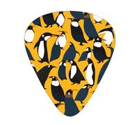 Guitar plectrums 12-pack Comfortable in the hand with smooth edges Three thicknesses to match Stylish Crowd of Penguins Pattern Prints