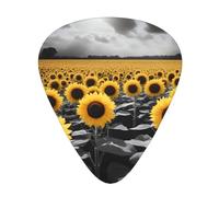 Guitar plectrums 12-pack Comfortable in the hand with smooth edges Three thicknesses to match Sunflower Blooming Flowers Plants Black and Yellow Picture