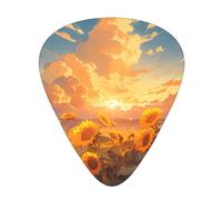 Guitar plectrums 12-pack Comfortable in the hand with smooth edges Three thicknesses to match Sunflower at sunset Prints