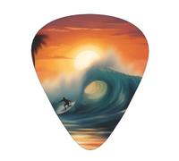 Guitar plectrums 12-pack Comfortable in the hand with smooth edges Three thicknesses to match Sunset Sea Surfing Seascape Picture