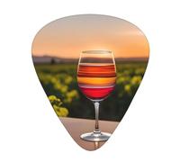Guitar plectrums 12-pack Comfortable in the hand with smooth edges Three thicknesses to match Sunset Wine Glass Picture
