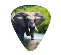 Guitar plectrums 12-pack Comfortable in the hand with smooth edges Three thicknesses to match Swimming African Elephant Picture