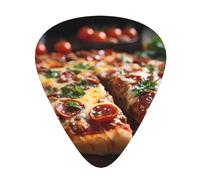 Guitar plectrums 12-pack Comfortable in the hand with smooth edges Three thicknesses to match Tantalizing Sausage Pizza Prints