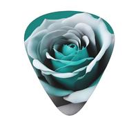 Guitar plectrums 12-pack Comfortable in the hand with smooth edges Three thicknesses to match Teal Gray Rose Flower Picture