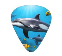 Guitar plectrums 12-pack Comfortable in the hand with smooth edges Three thicknesses to match Underwater world fish dolphi Picture