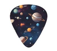 Guitar plectrums 12-pack Comfortable in the hand with smooth edges Three thicknesses to match Universe Galaxy Outer Space Prints