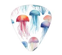 Guitar plectrums 12-pack Comfortable in the hand with smooth edges Three thicknesses to match Watercolor 3D Jellyfish Picture