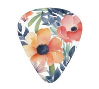 Guitar plectrums 12-pack Comfortable in the hand with smooth edges Three thicknesses to match Watercolor Floral Pattern Picture