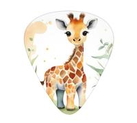 Guitar plectrums 12-pack Comfortable in the hand with smooth edges Three thicknesses to match watercolor baby giraffe Picture
