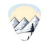 Guitar plectrums 12-pack Comfortable in the hand with smooth edges Three thicknesses to match White Snowy Mountains Picture