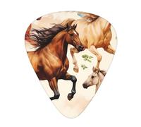 Guitar plectrums 12-pack Comfortable in the hand with smooth edges Three thicknesses to match Wild Animal Horses Pattern Prints