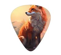 Guitar plectrums 12-pack Comfortable in the hand with smooth edges Three thicknesses to match Wilderness Fox Art Picture
