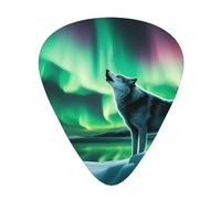 Guitar plectrums 12-pack Comfortable in the hand with smooth edges Three thicknesses to match Wolves Howl in the Northern Lights Prints