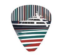 Guitar plectrums 12-pack Comfortable in the hand with smooth edges Three thicknesses to match Words Stripes Yacht Prints