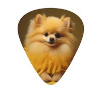 Guitar plectrums 12-pack Comfortable in the hand with smooth edges Three thicknesses to match Yellow pomeranian Picture