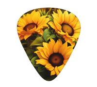 Guitar plectrums 12-pack Comfortable in the hand with smooth edges Three thicknesses to match Yellow Sunflowers Picture