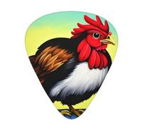 Guitar plectrums 12-piece set Comfortable in the hand with smooth edges Three thicknesses to match Animal Art Chicken Painting Pattern