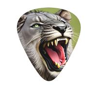 Guitar plectrums 12-piece set Comfortable in the hand with smooth edges Three thicknesses to match Angry Roaring Lion Pattern