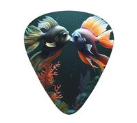 Guitar plectrums 12-piece set Comfortable in the hand with smooth edges Three thicknesses to match Animated Mermaid Kissing Fish Pattern