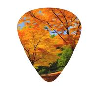 Guitar plectrums 12-piece set Comfortable in the hand with smooth edges Three thicknesses to match Autumn Leaves of Maple Pattern